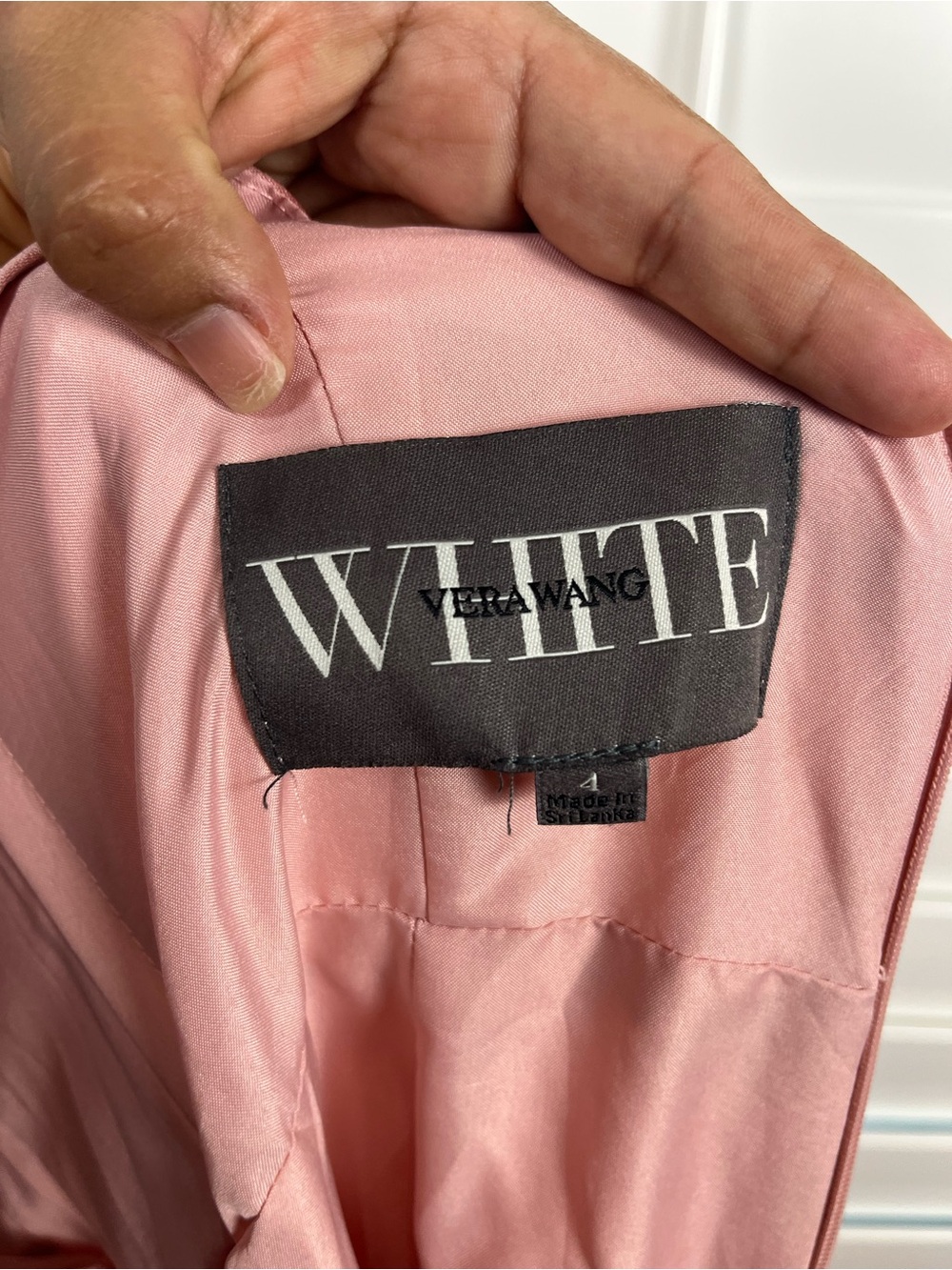 Vera Wang White Blush Pink Chiffon Ruffle Maxi Dress Formal Size 4 - Picture 8 of 14